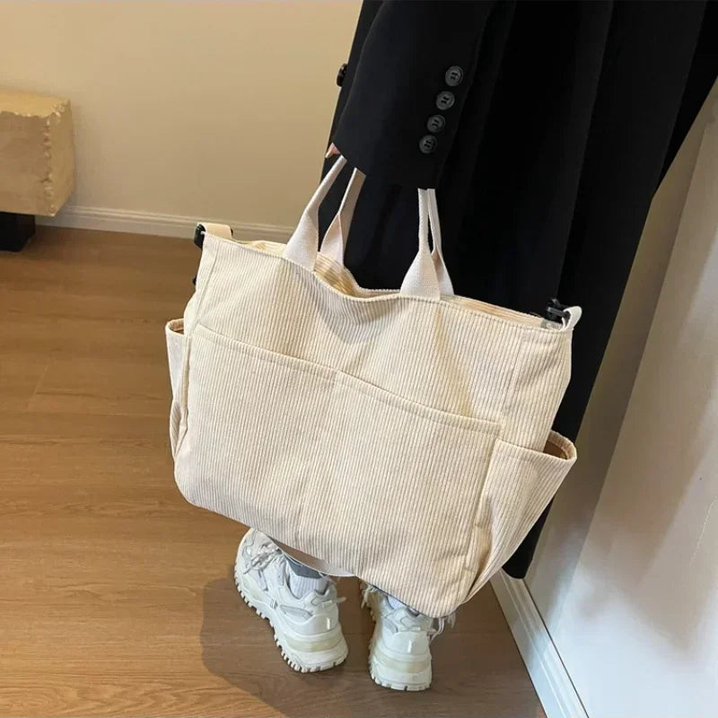 Corduroy Square Commuter Shoulder Bag