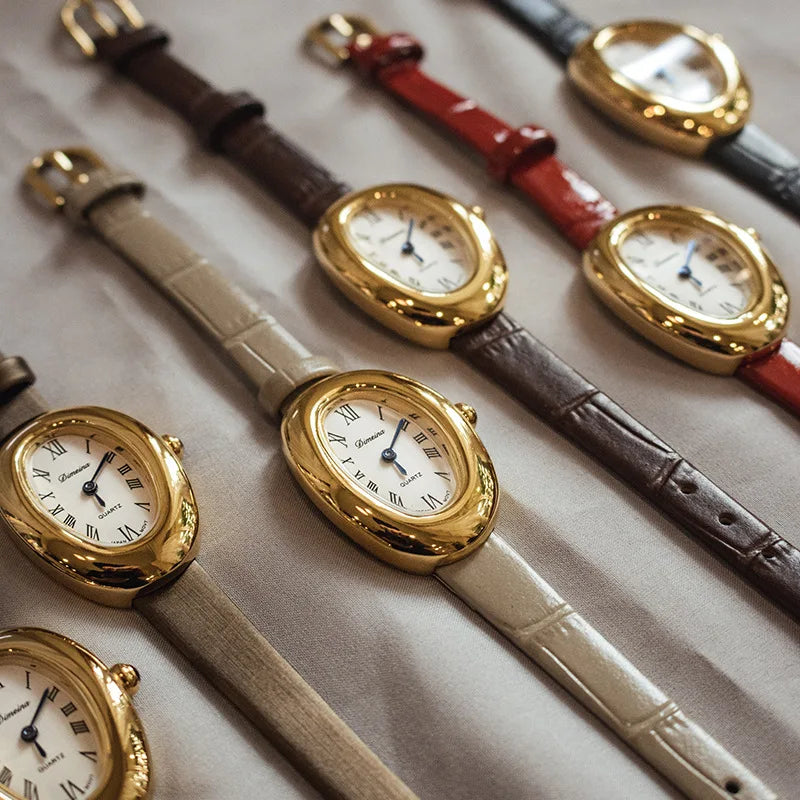 Vintage Roman Genuine Leather Watch