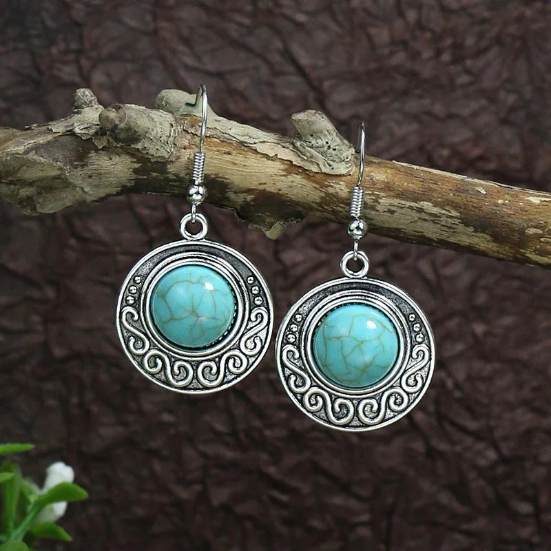 Bohemian Turquoise Water Drop Earrings