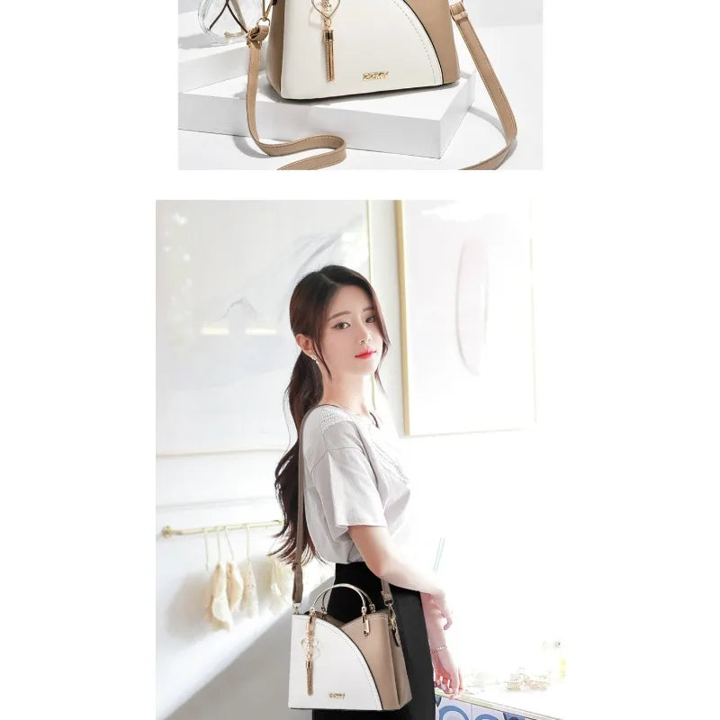 Modernist Color-Block Capacity Bucket Bag