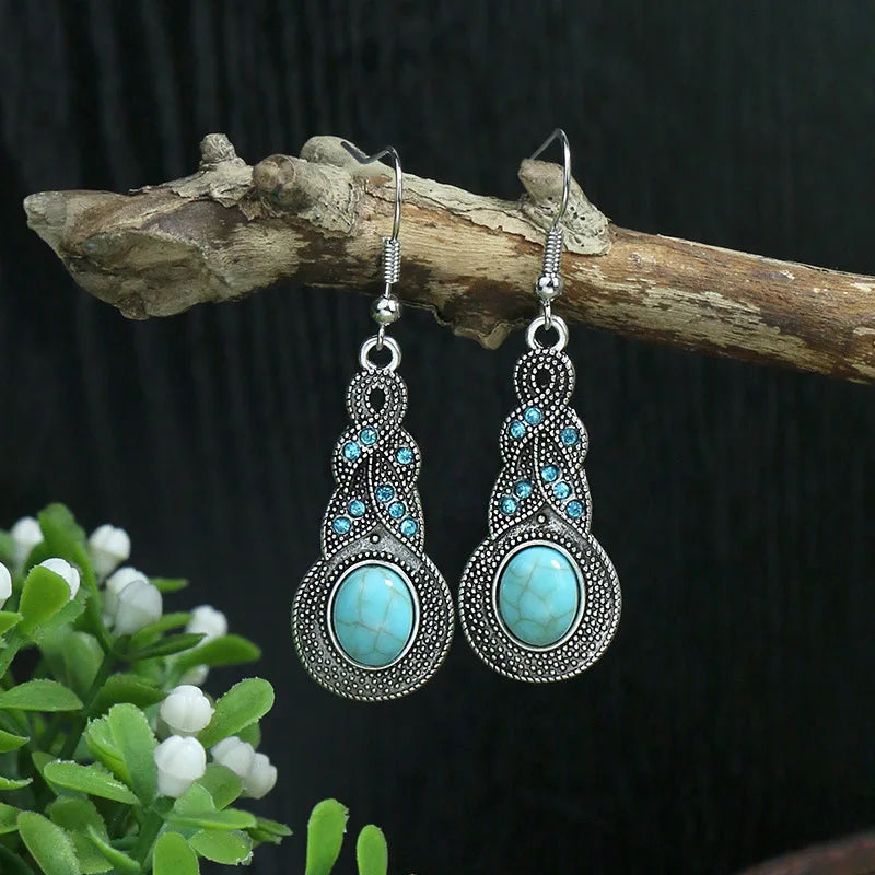 Bohemian Turquoise Water Drop Earrings