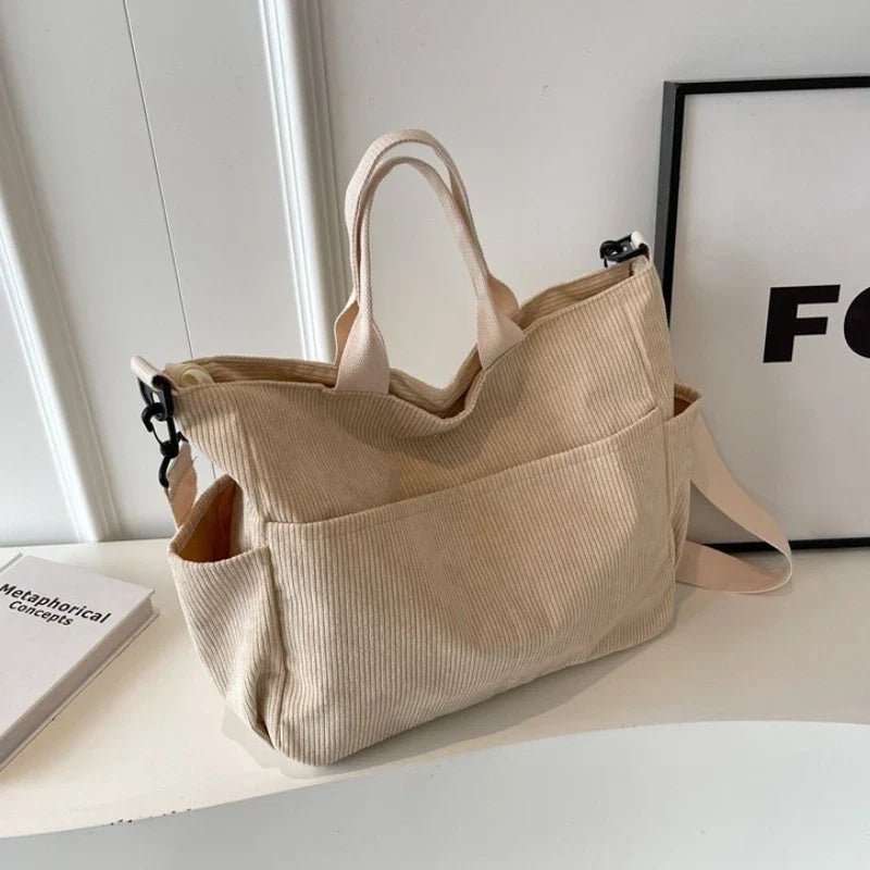 Corduroy Square Commuter Shoulder Bag
