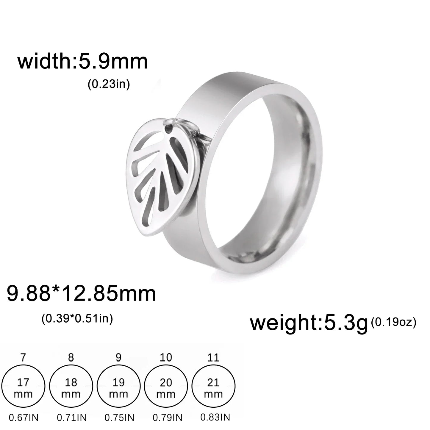 Minimalist Floral Stainless Steel Ring