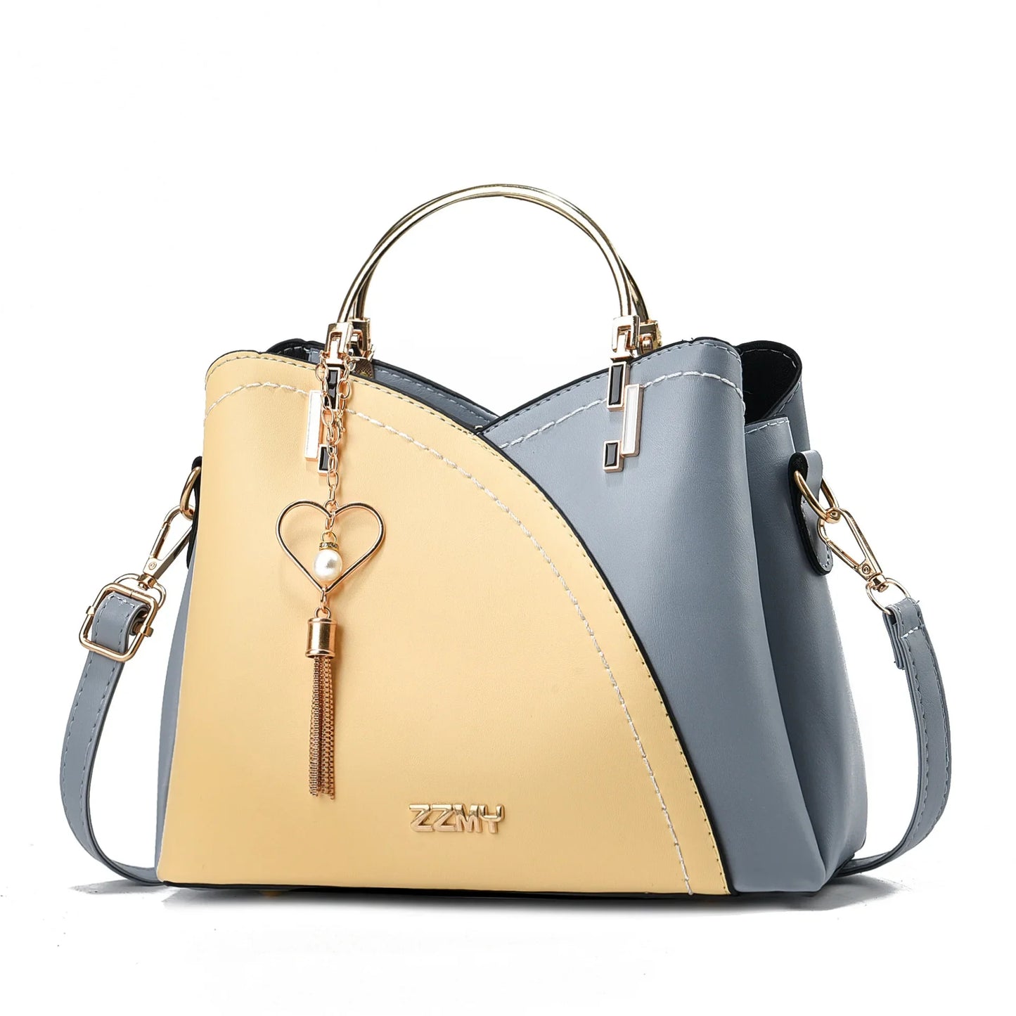 Modernist Color-Block Capacity Bucket Bag