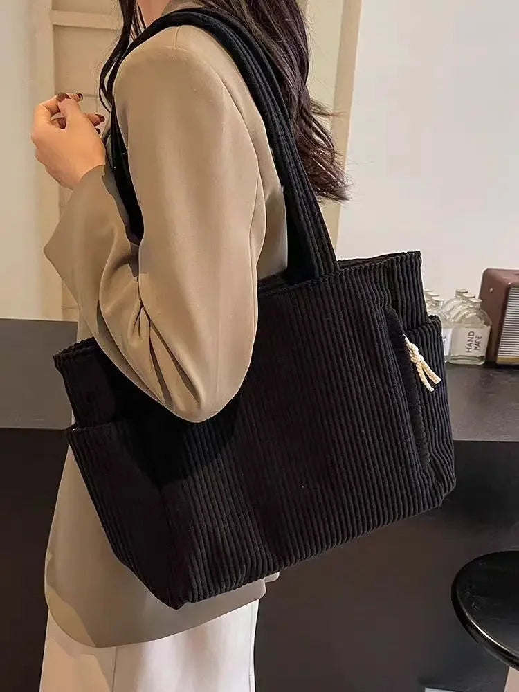 Corduroy Square Commuter Shoulder Bag