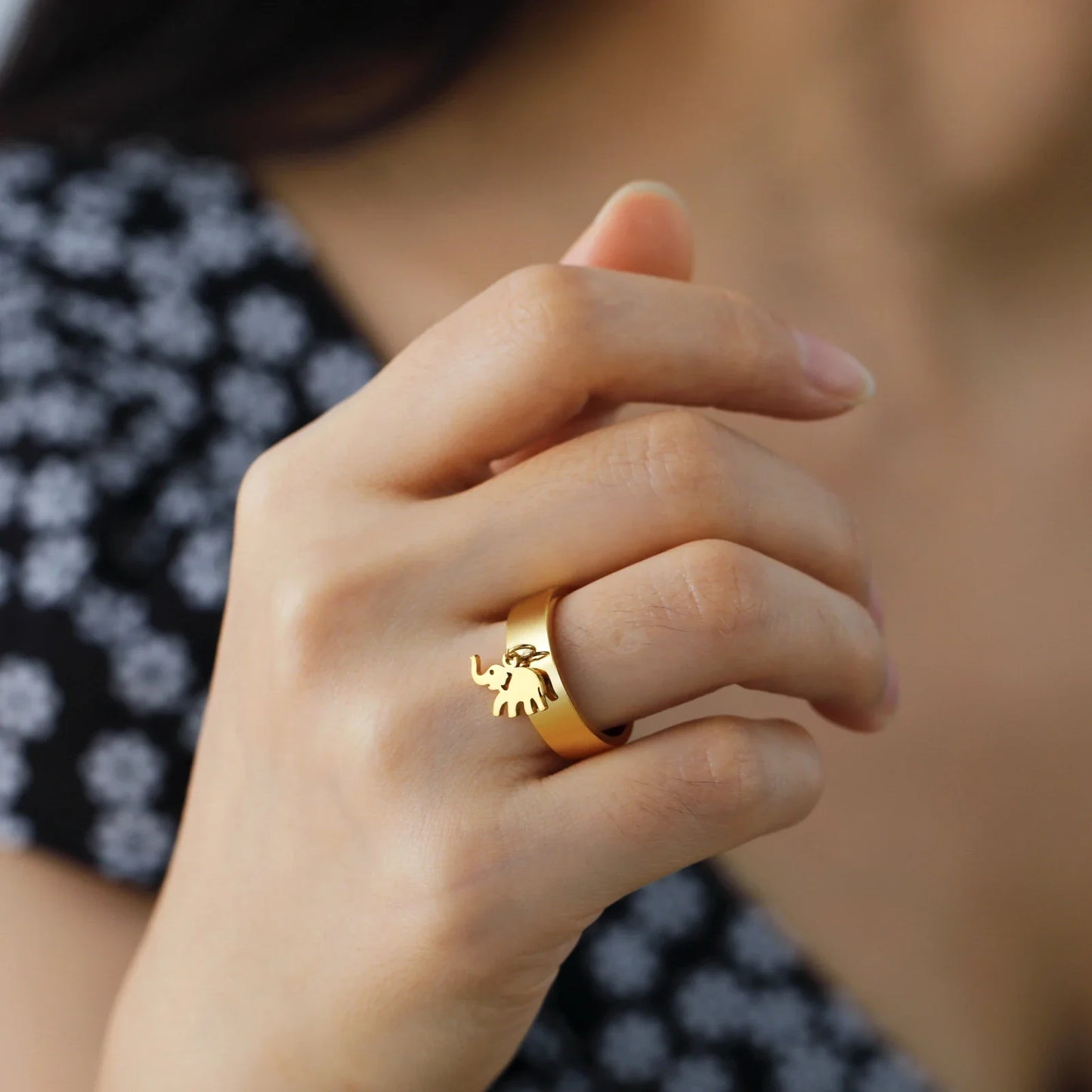 Minimalist Floral Stainless Steel Ring