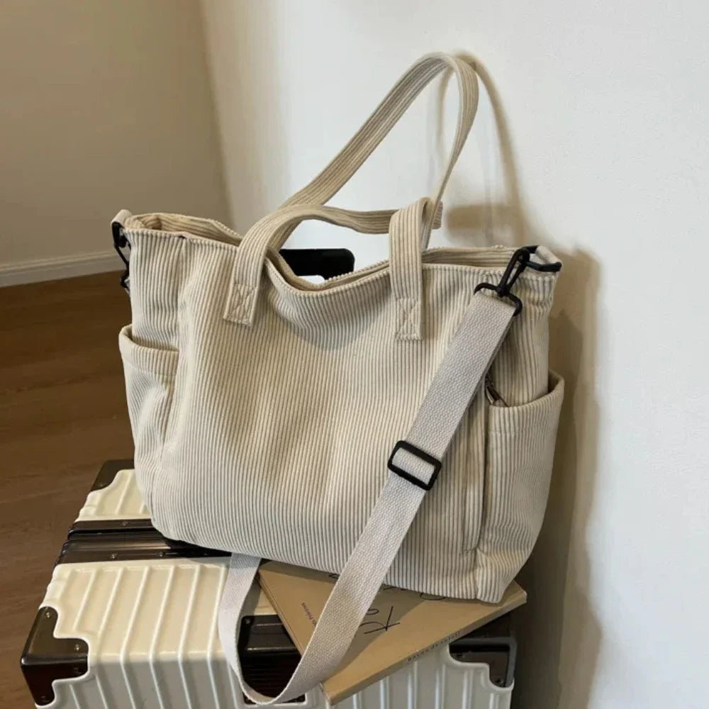 Corduroy Square Commuter Shoulder Bag