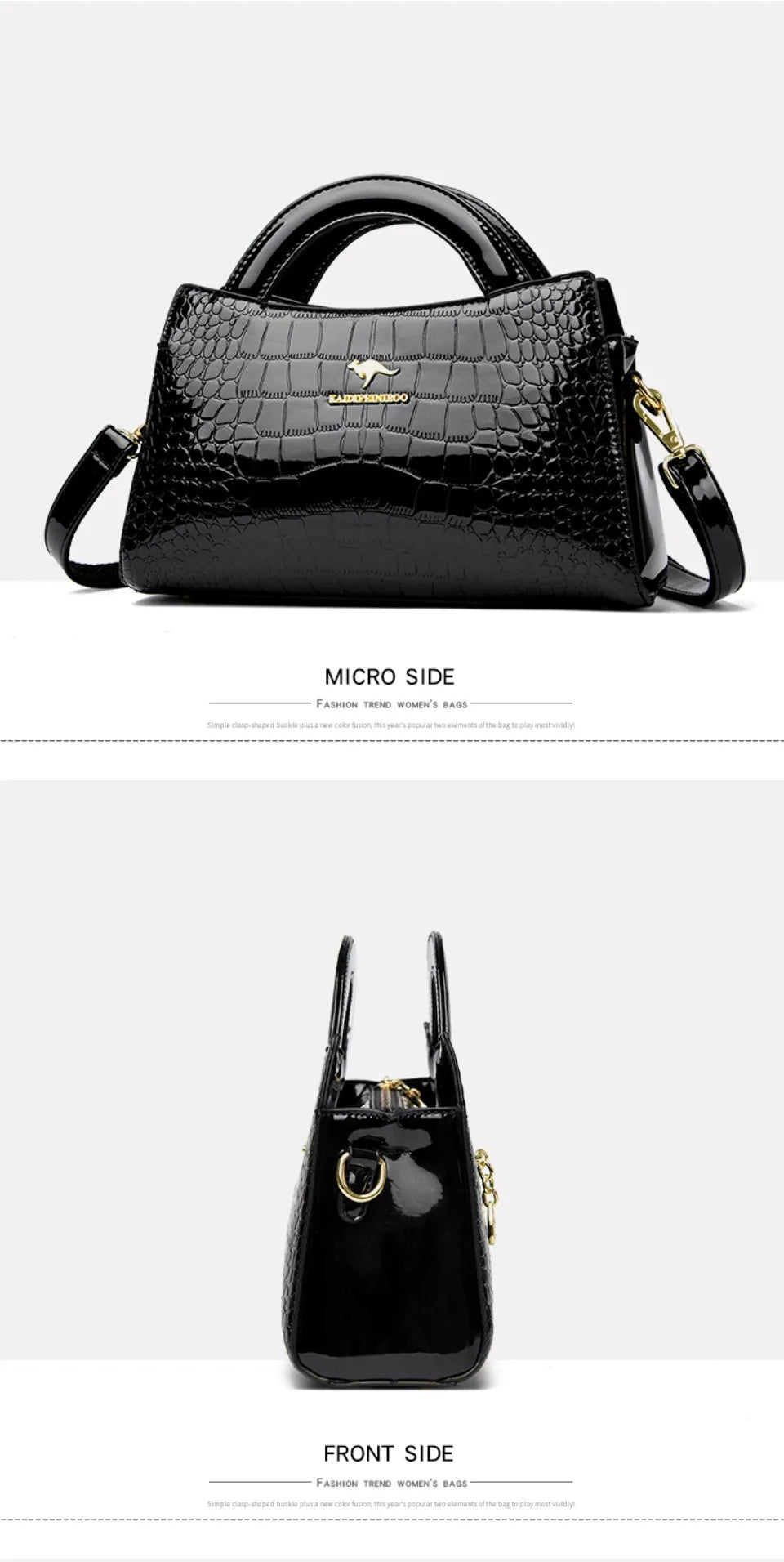 Alligator Motif Kangaroo Brand Bag