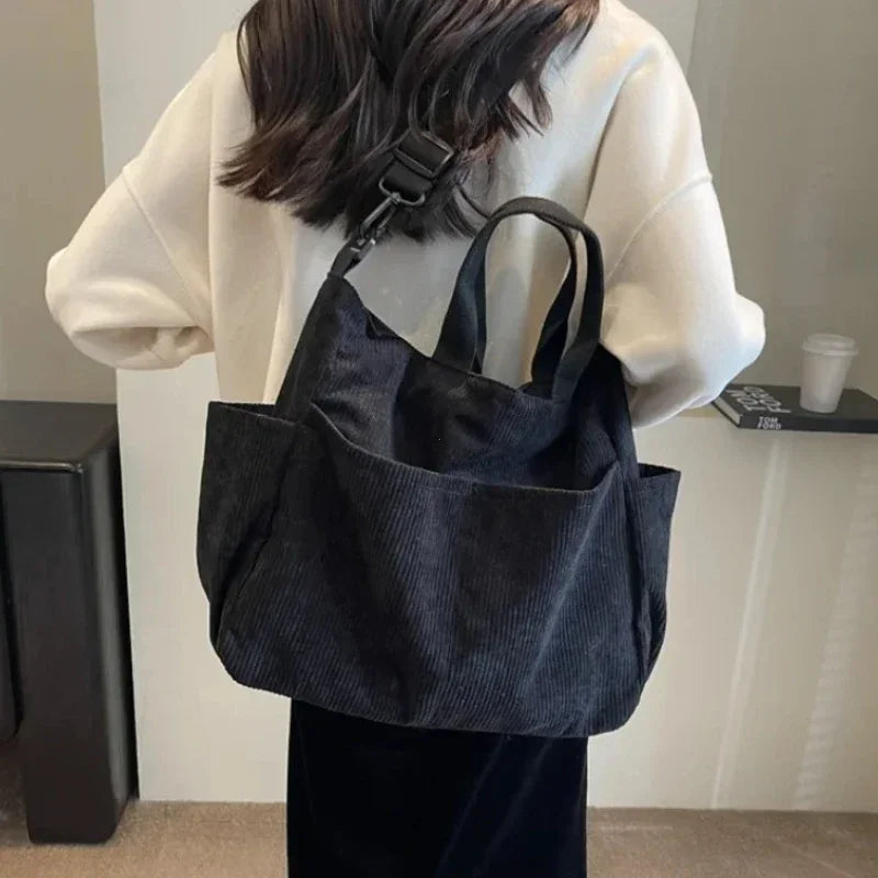 Corduroy Square Commuter Shoulder Bag