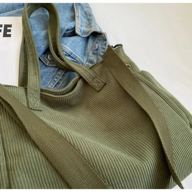 Corduroy Square Commuter Shoulder Bag