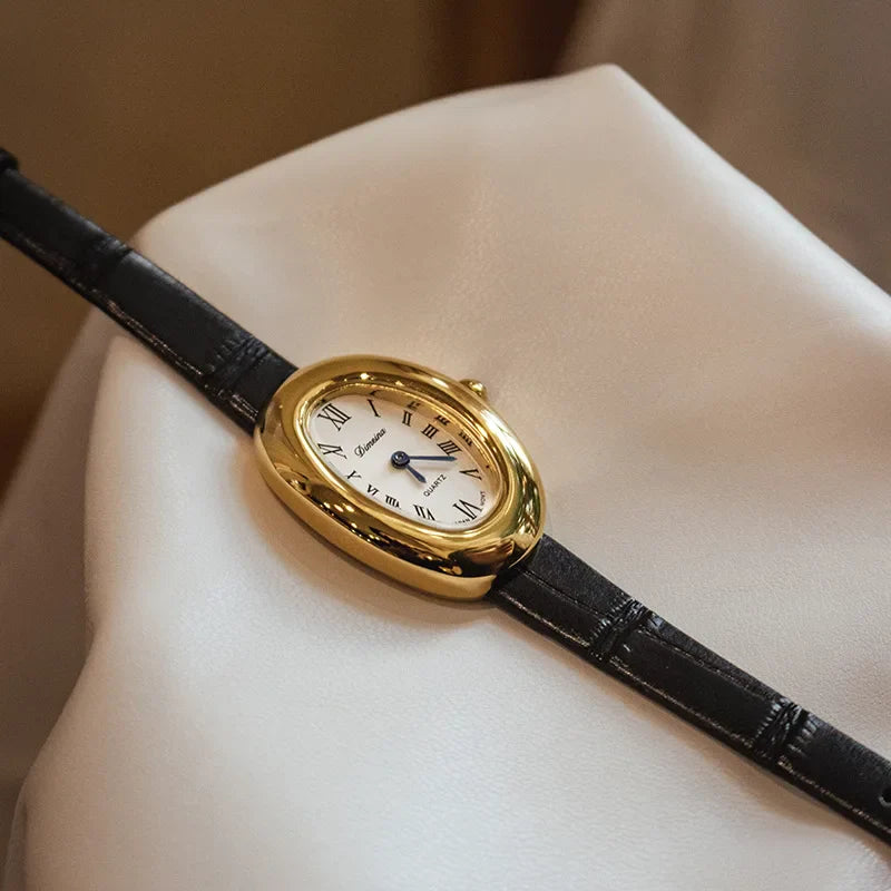 Vintage Roman Genuine Leather Watch
