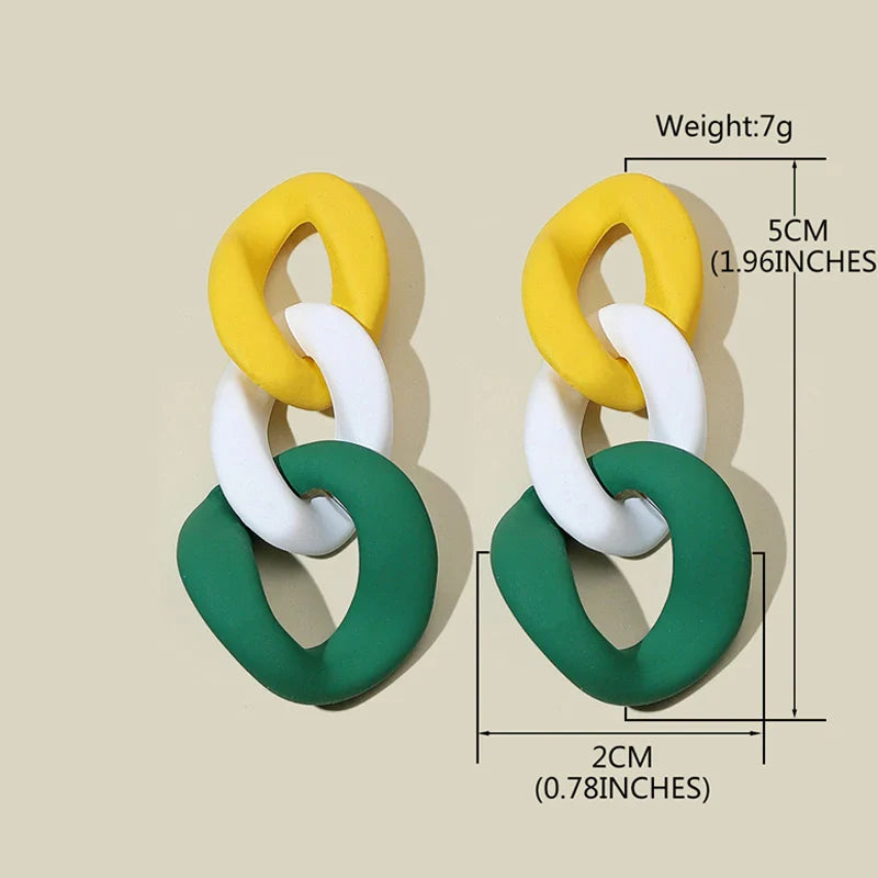 Color-Block Statement Resin Earrings