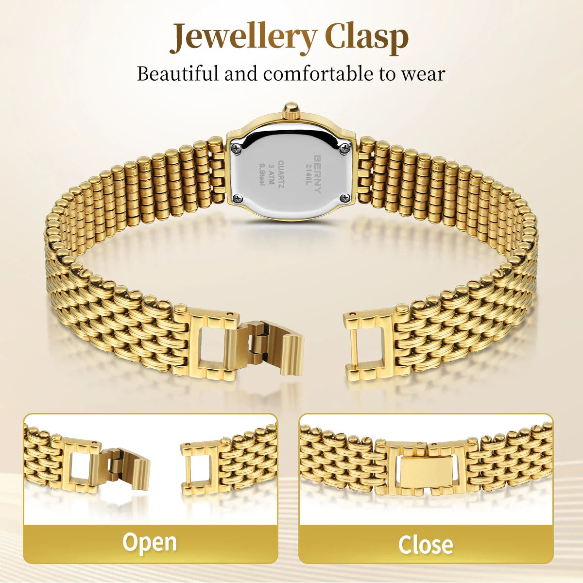 Gilded Brilliance Jewelry Bracelet Watch