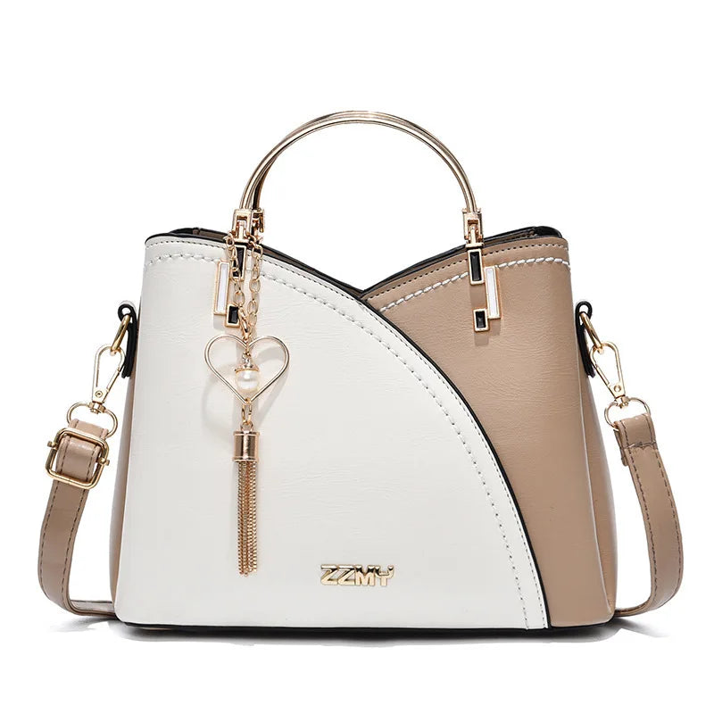Modernist Color-Block Capacity Bucket Bag