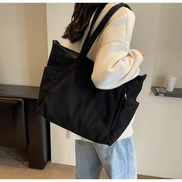 Corduroy Square Commuter Shoulder Bag