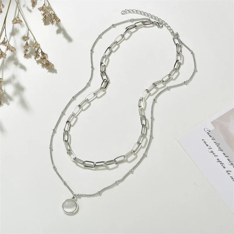 Multilayer Evil Eye Pearl Necklace