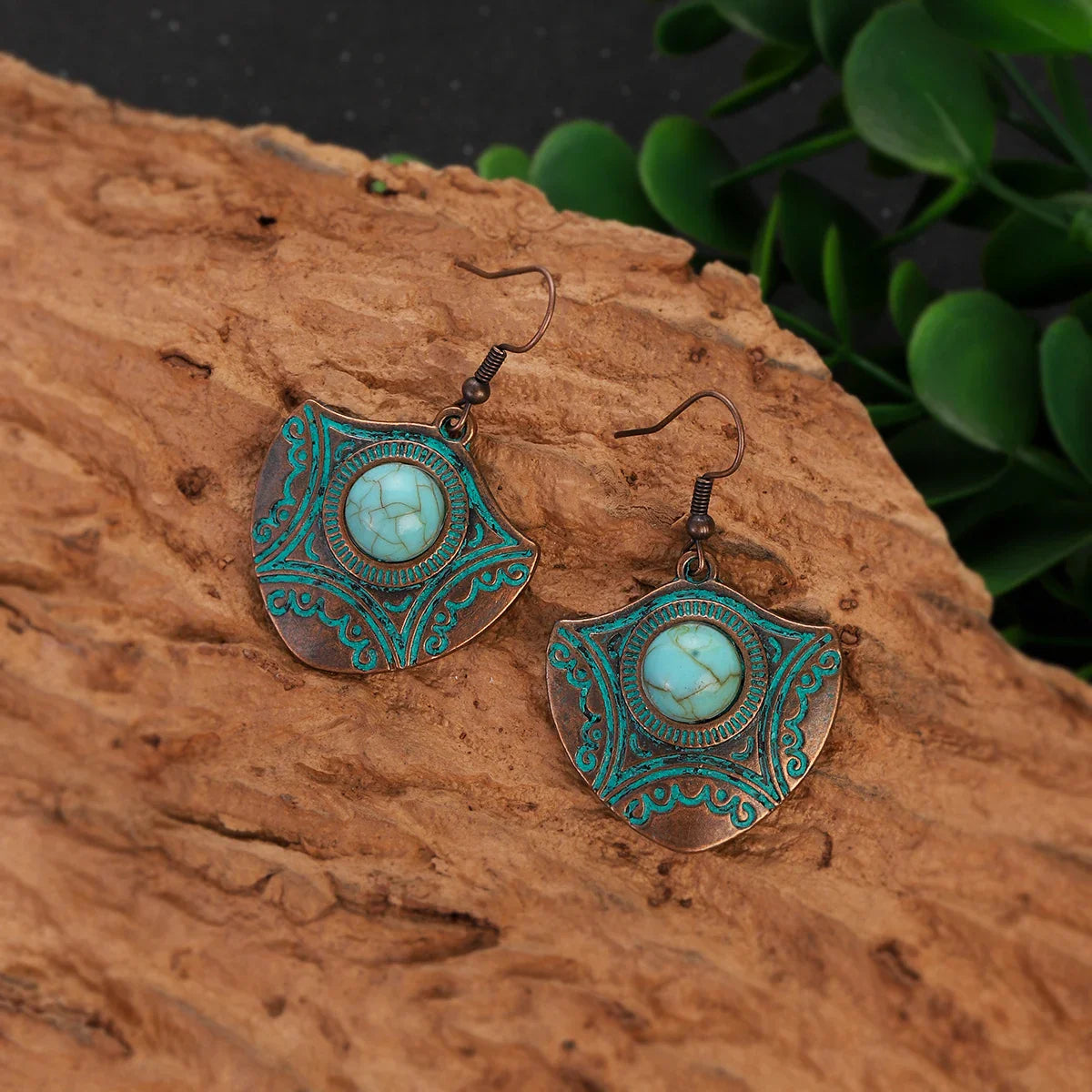 Bohemian Turquoise Water Drop Earrings