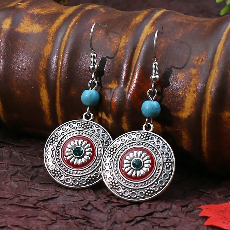 Bohemian Turquoise Water Drop Earrings