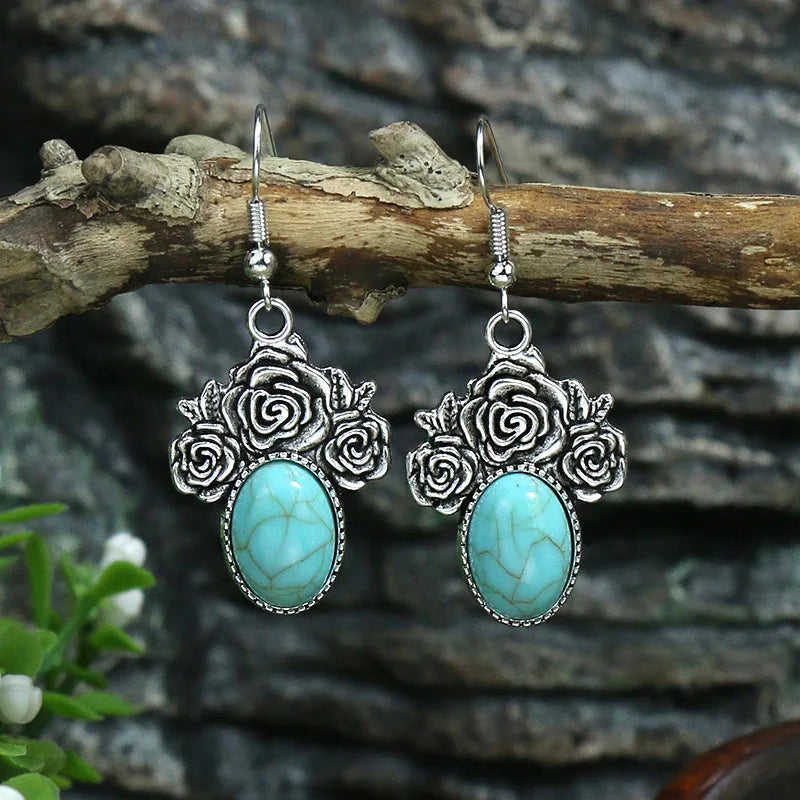 Bohemian Turquoise Water Drop Earrings