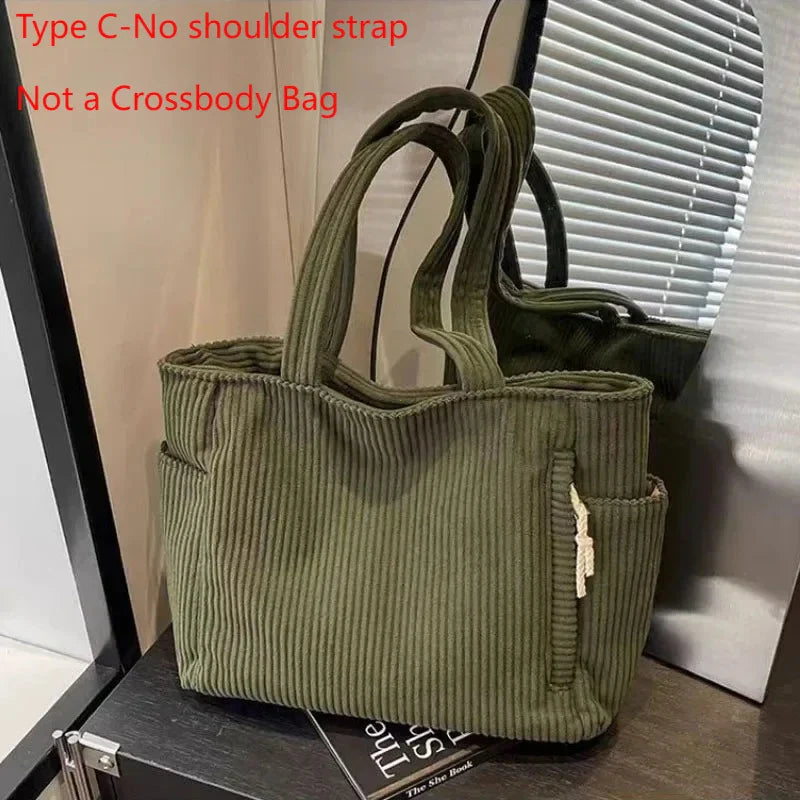Corduroy Square Commuter Shoulder Bag