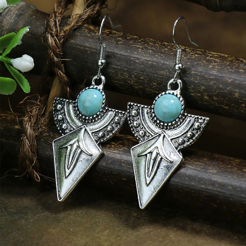 Bohemian Turquoise Water Drop Earrings