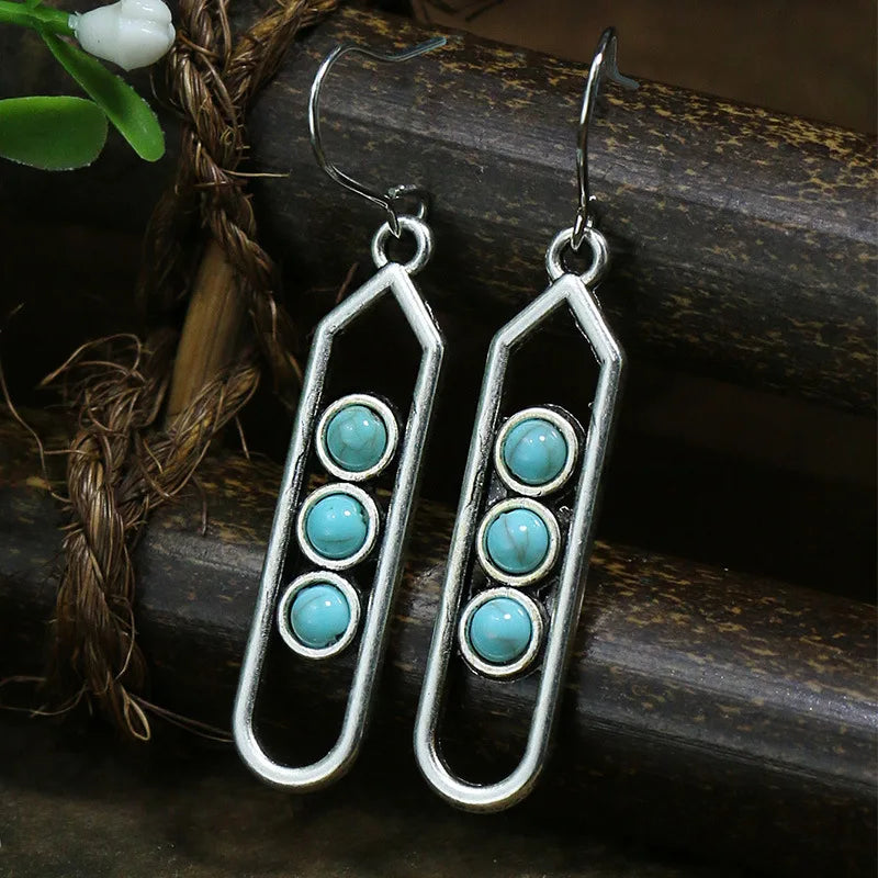 Bohemian Turquoise Water Drop Earrings