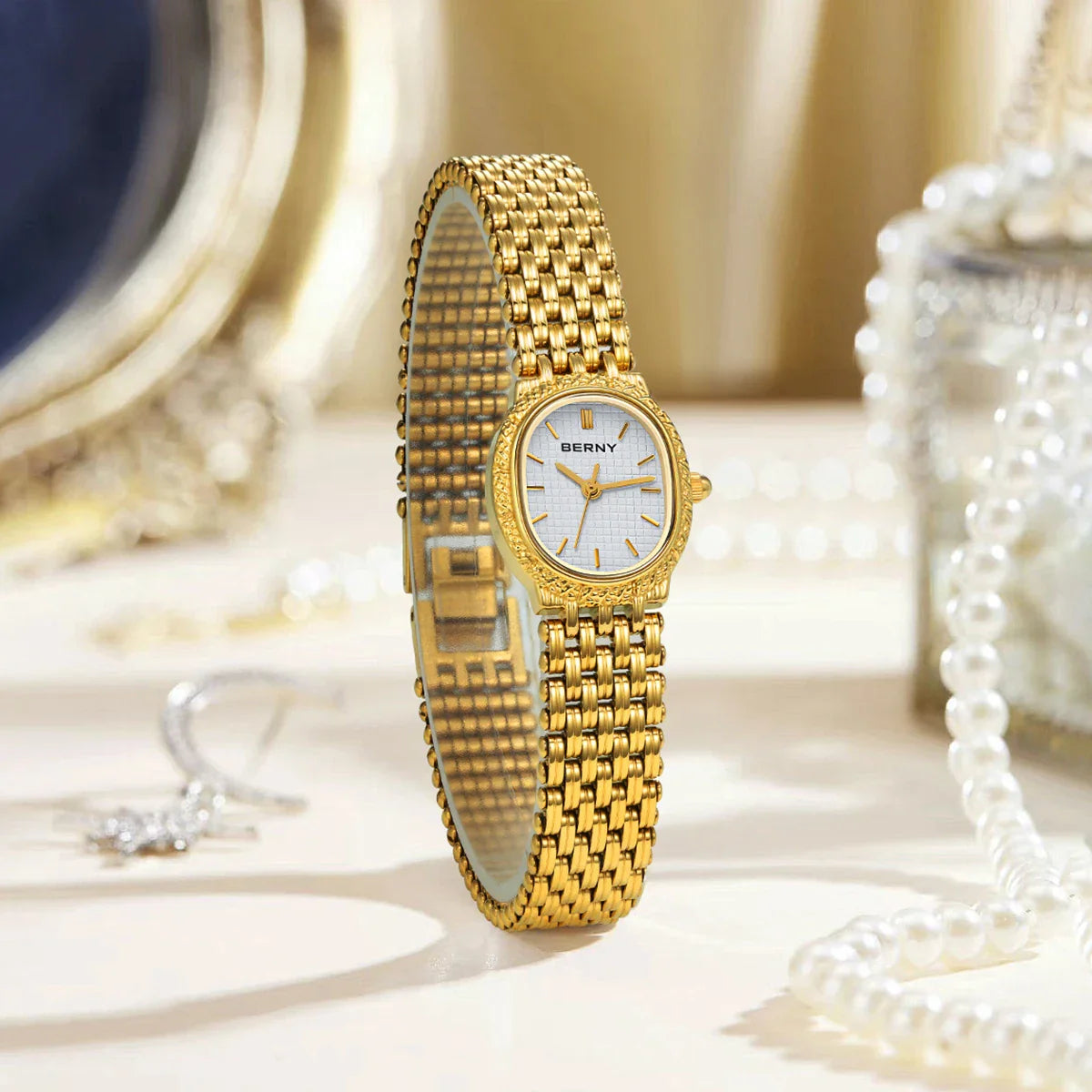 Gilded Brilliance Jewelry Bracelet Watch