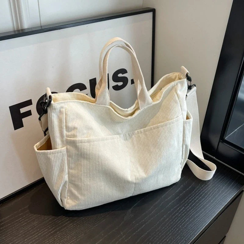 Corduroy Square Commuter Shoulder Bag