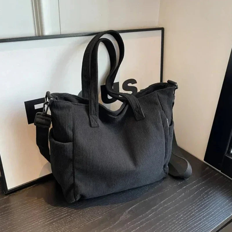 Corduroy Square Commuter Shoulder Bag