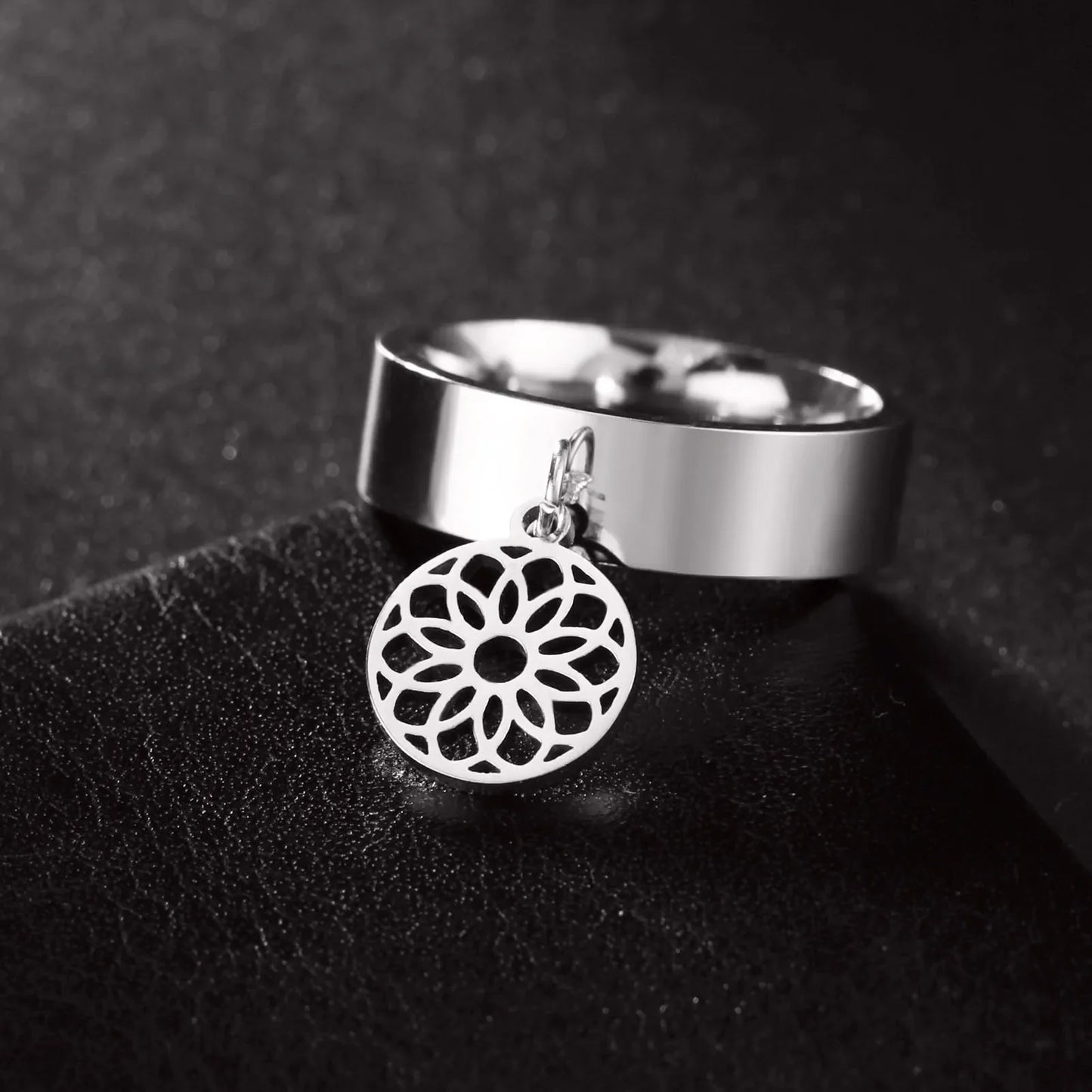 Minimalist Floral Stainless Steel Ring