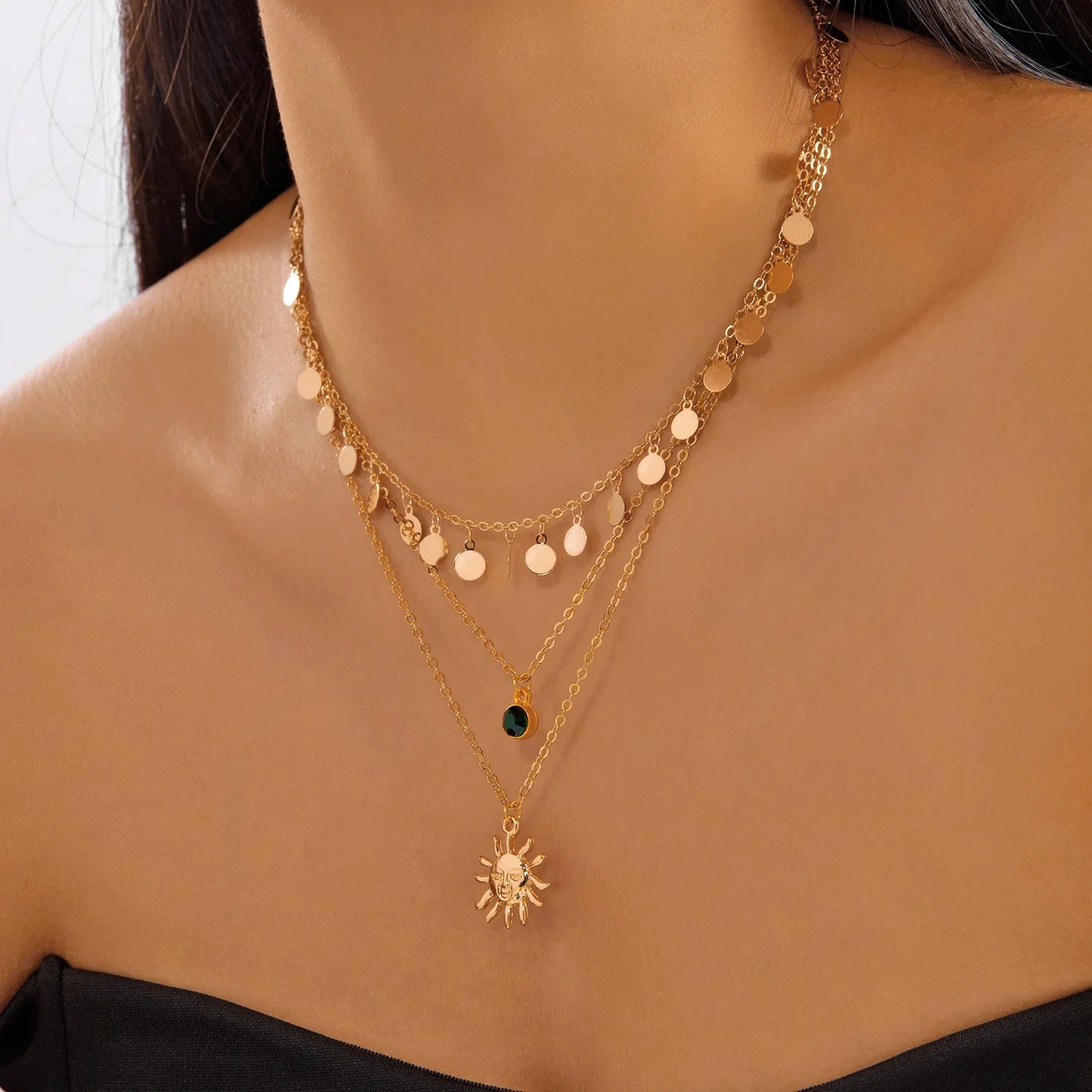 Multilayer Evil Eye Pearl Necklace