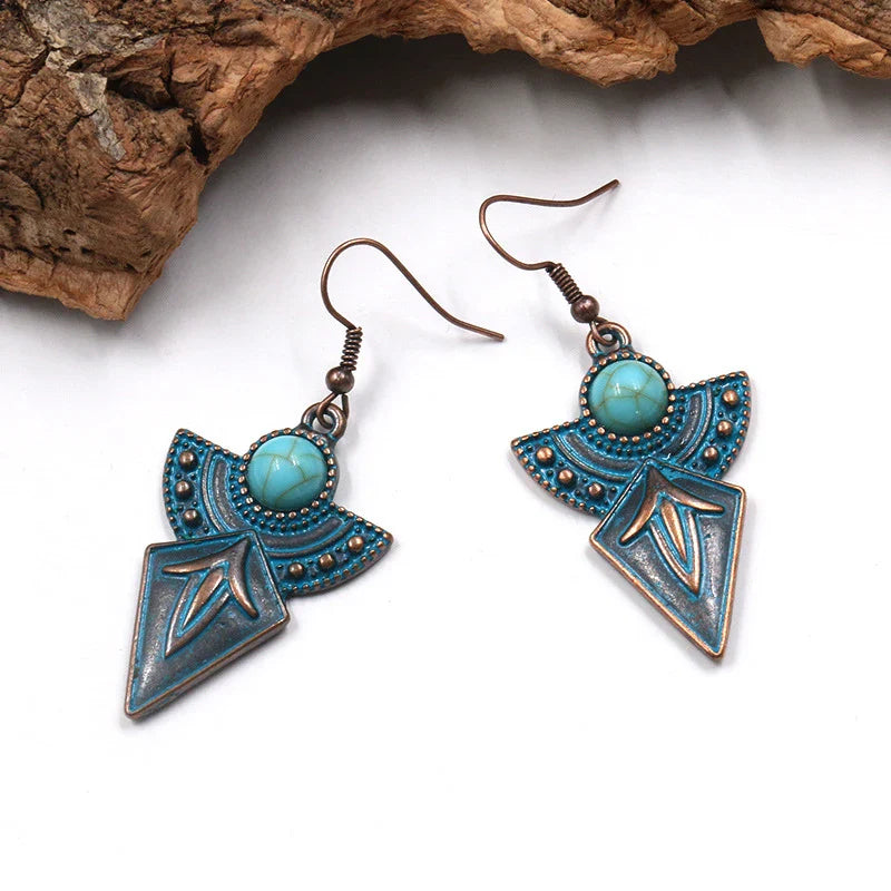 Bohemian Turquoise Water Drop Earrings