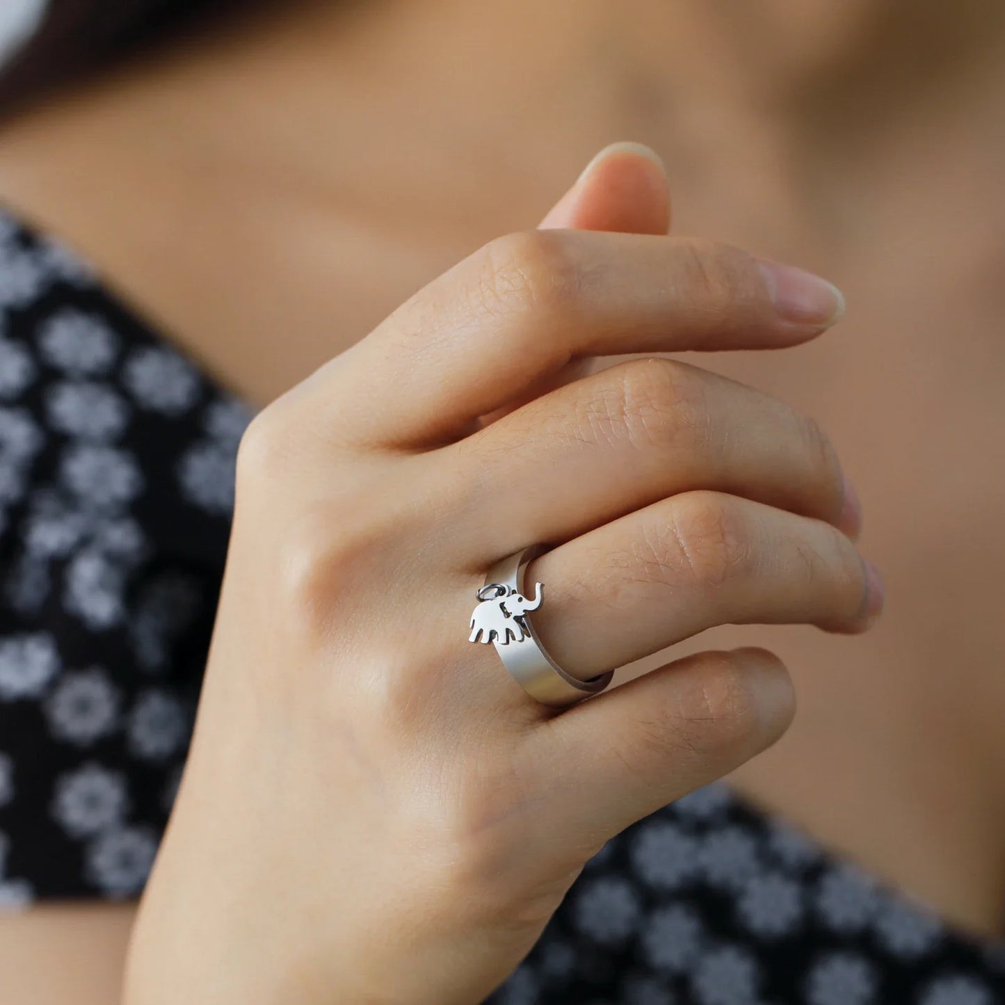 Minimalist Floral Stainless Steel Ring