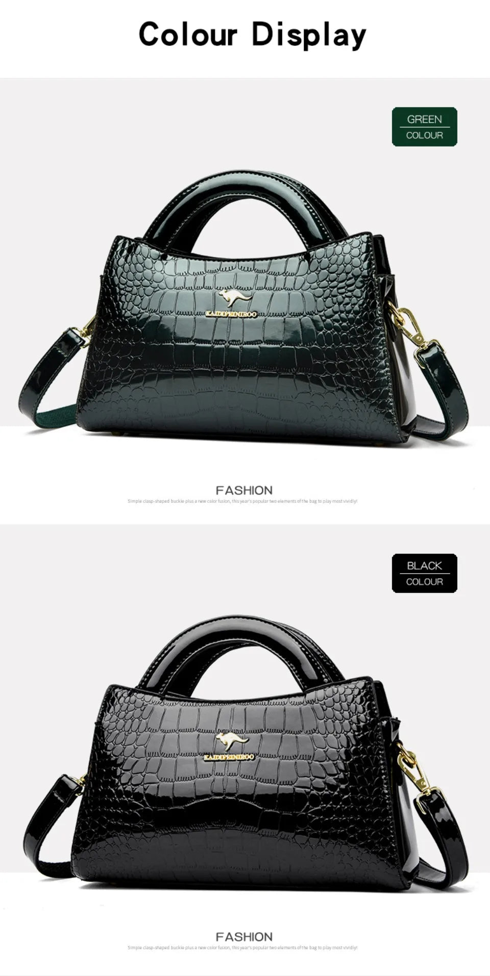 Alligator Motif Kangaroo Brand Bag