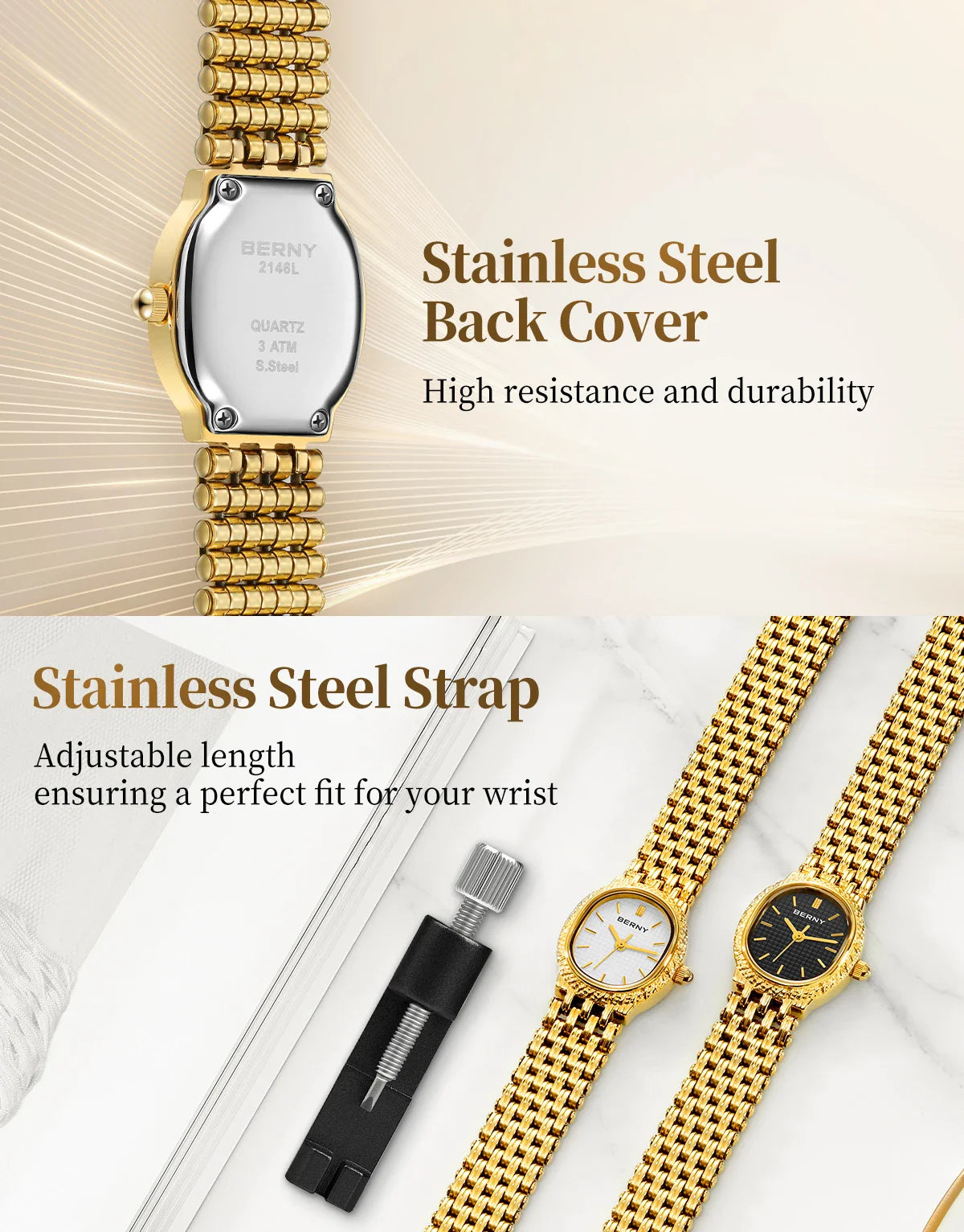 Gilded Brilliance Jewelry Bracelet Watch