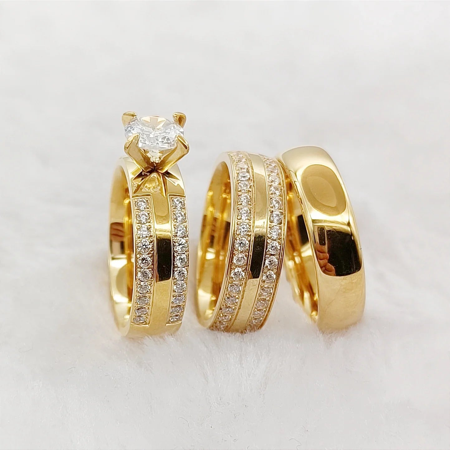 Frosted Gilded Promise Engagement Ring