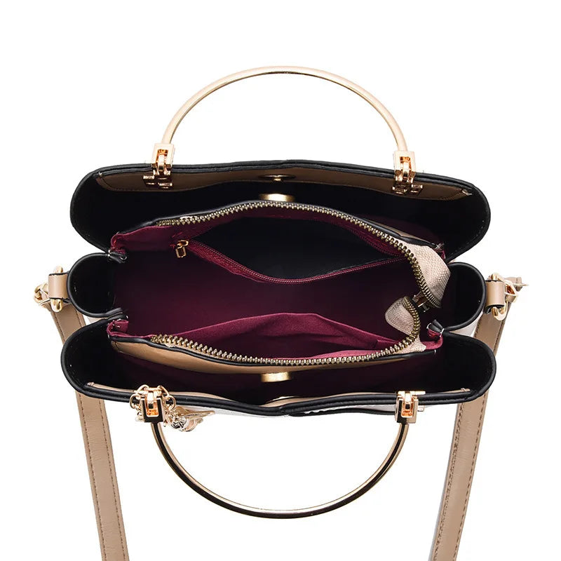 Modernist Color-Block Capacity Bucket Bag