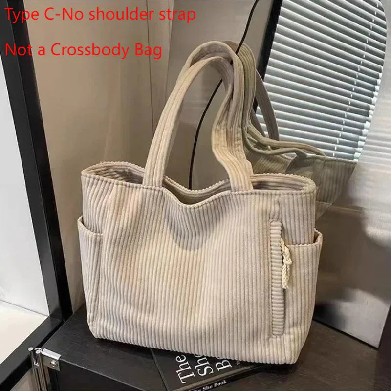 Corduroy Square Commuter Shoulder Bag