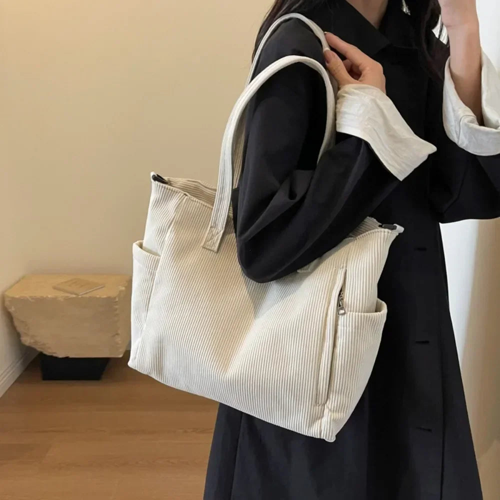 Corduroy Square Commuter Shoulder Bag
