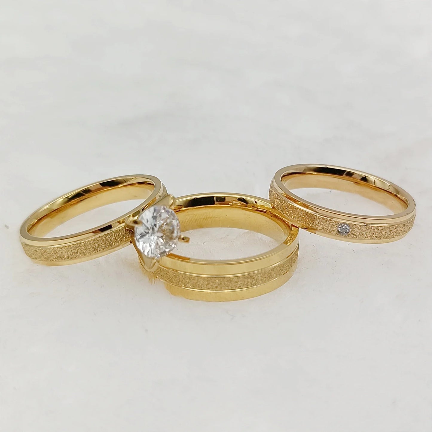 Frosted Gilded Promise Engagement Ring