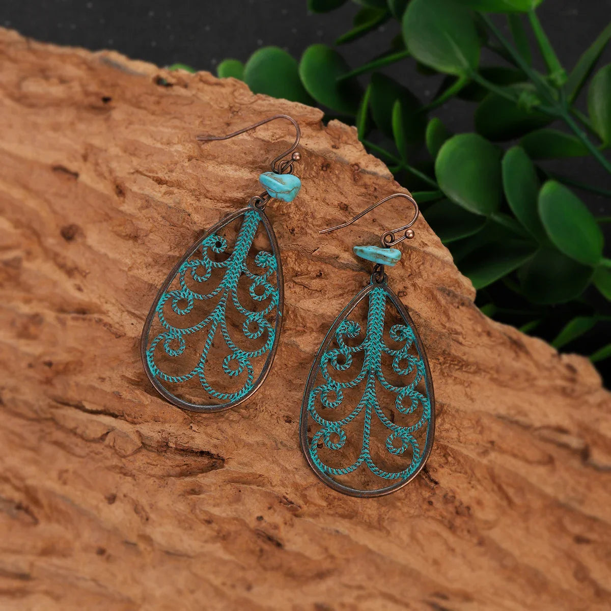 Bohemian Turquoise Water Drop Earrings
