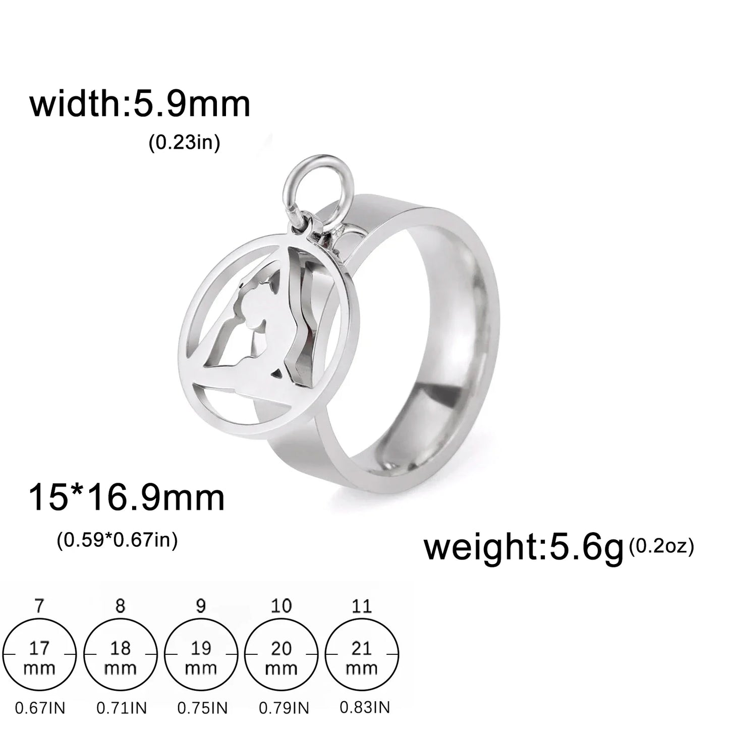 Minimalist Floral Stainless Steel Ring