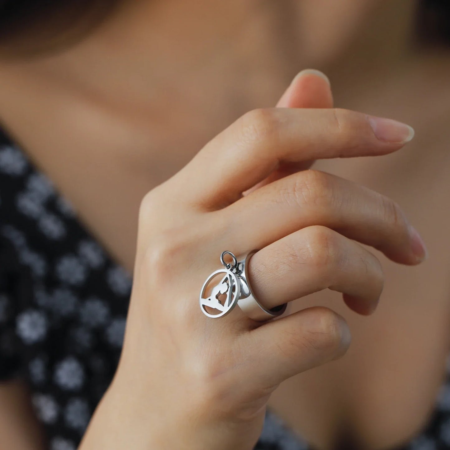 Minimalist Floral Stainless Steel Ring