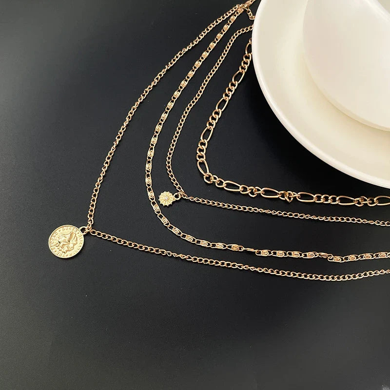 Multilayer Evil Eye Pearl Necklace