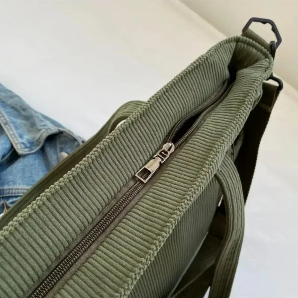 Corduroy Square Commuter Shoulder Bag