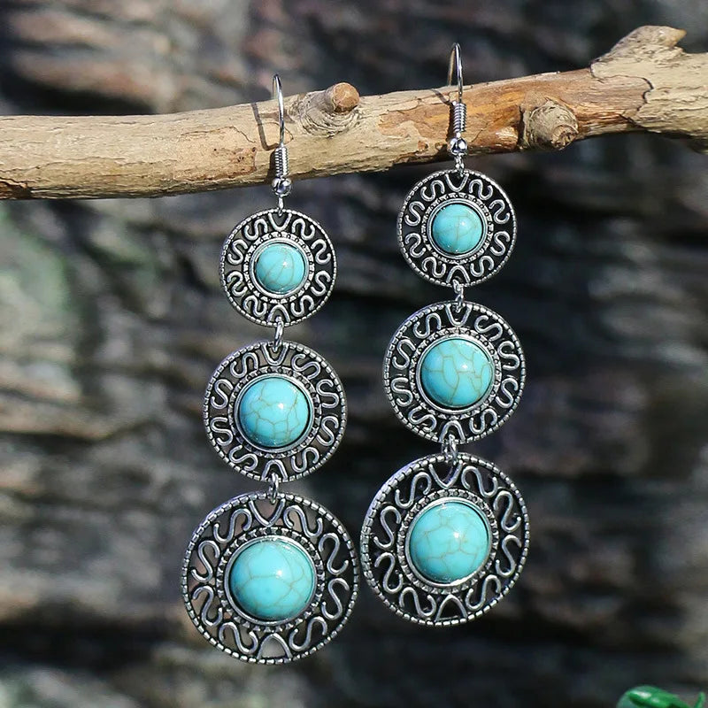 Bohemian Turquoise Water Drop Earrings