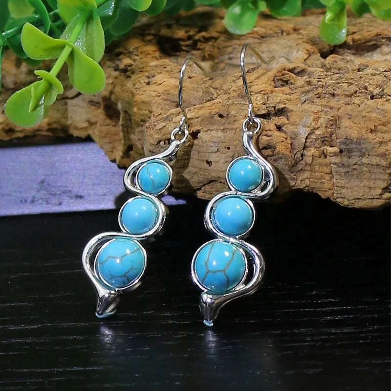 Bohemian Turquoise Water Drop Earrings