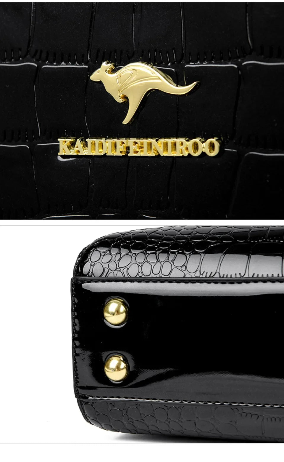 Alligator Motif Kangaroo Brand Bag