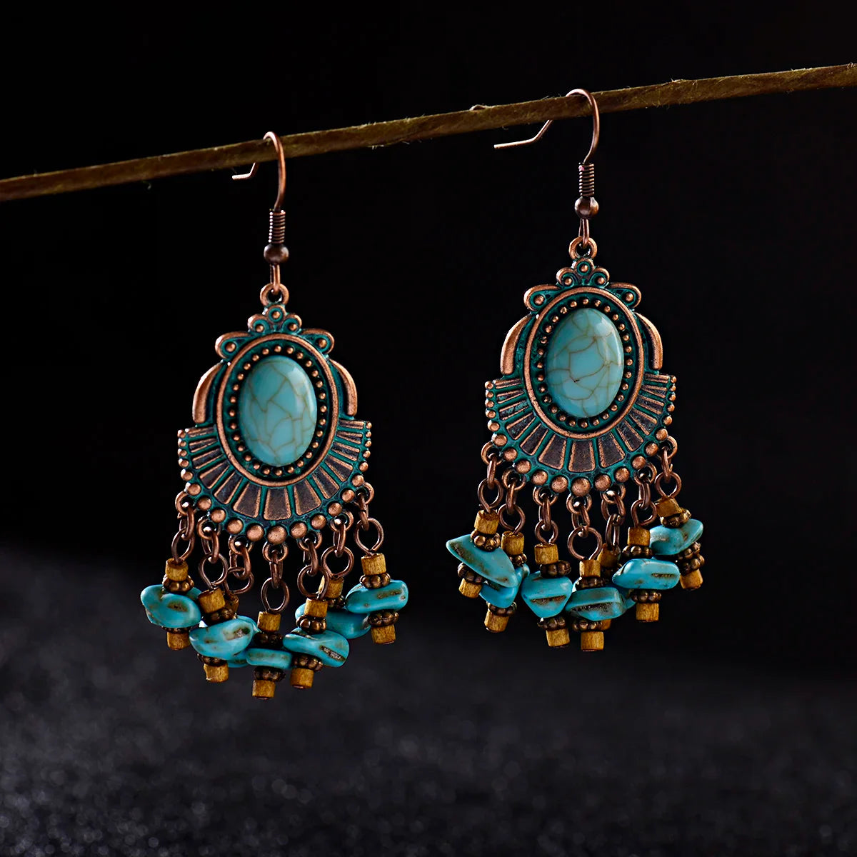 Bohemian Turquoise Water Drop Earrings