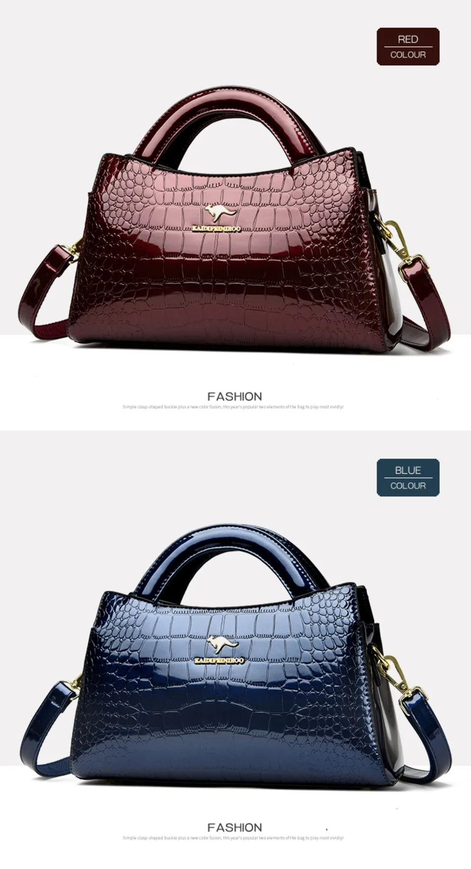 Alligator Motif Kangaroo Brand Bag